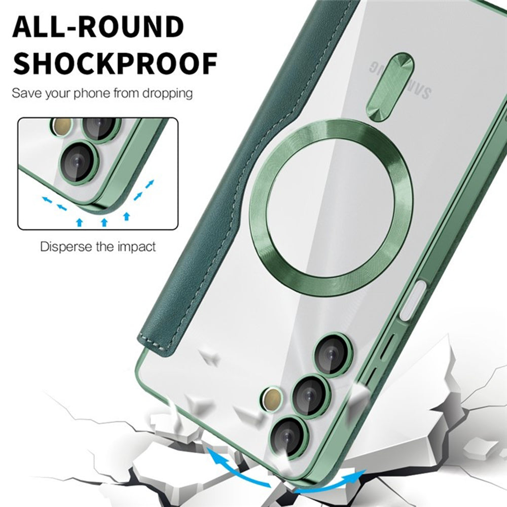Coque MagSafe pour Samsung Galaxy A05s A057, Techsuit, SmartMag Book, Vert