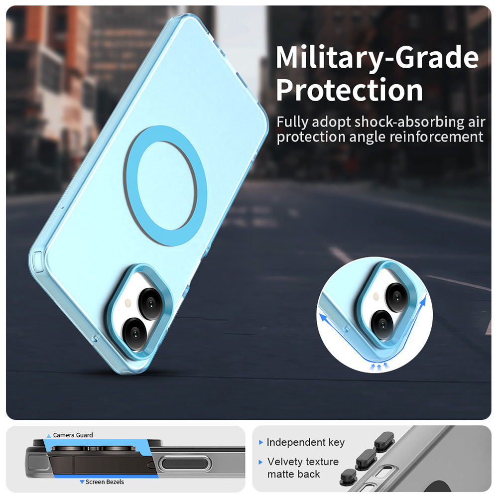Coque MagSafe pour Samsung Galaxy A06 A065, Techsuit, CandyCase, Bleue