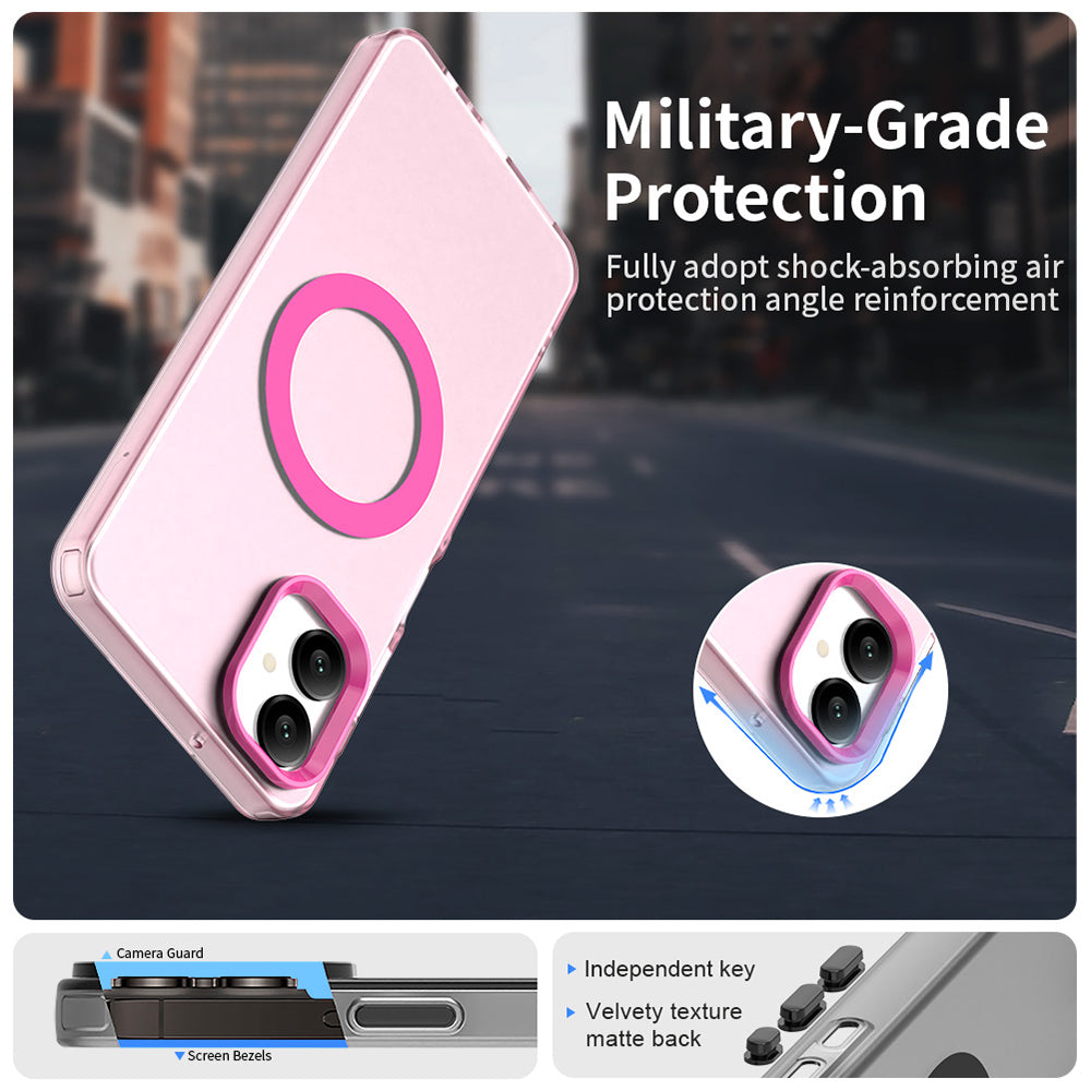 Coque MagSafe pour Samsung Galaxy A06 A065, Techsuit, CandyCase, Rose