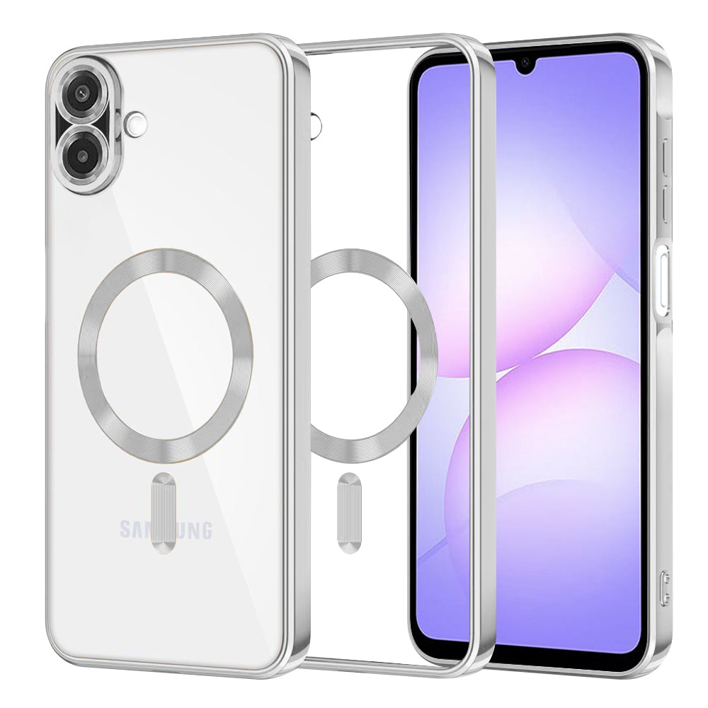 MagSafe Case for Samsung Galaxy A07 4G A075, Techsuit, Luxury Crystal, Silver