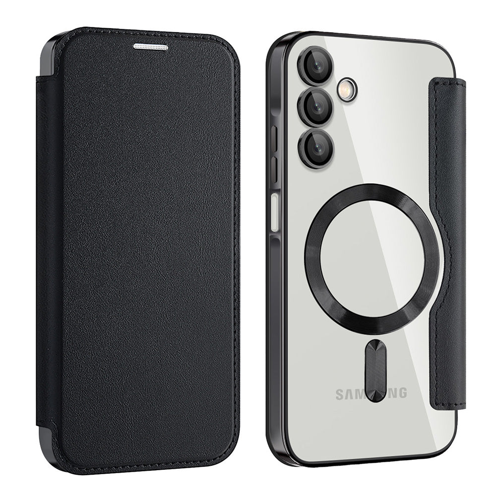 Coque MagSafe pour Samsung Galaxy A15 5G A156 / A15 A155, Techsuit, SmartMag Book, Noire