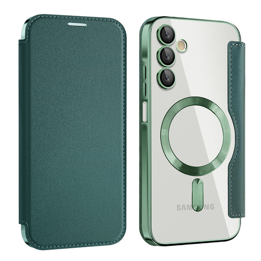 MagSafe-hoes voor Samsung Galaxy A15 5G A156 / A15 A155, Techsuit, SmartMag Book, Groen