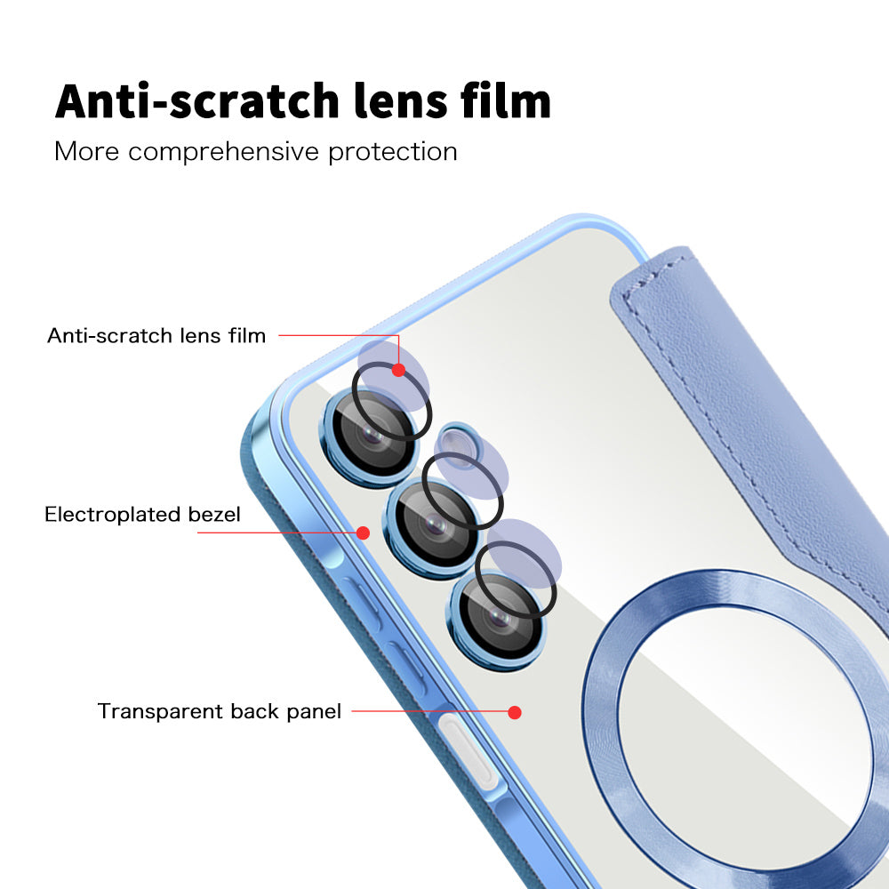 Coque MagSafe pour Samsung Galaxy A16 5G A166 / A16 4G A165, Techsuit, SmartMag Book, Bleu