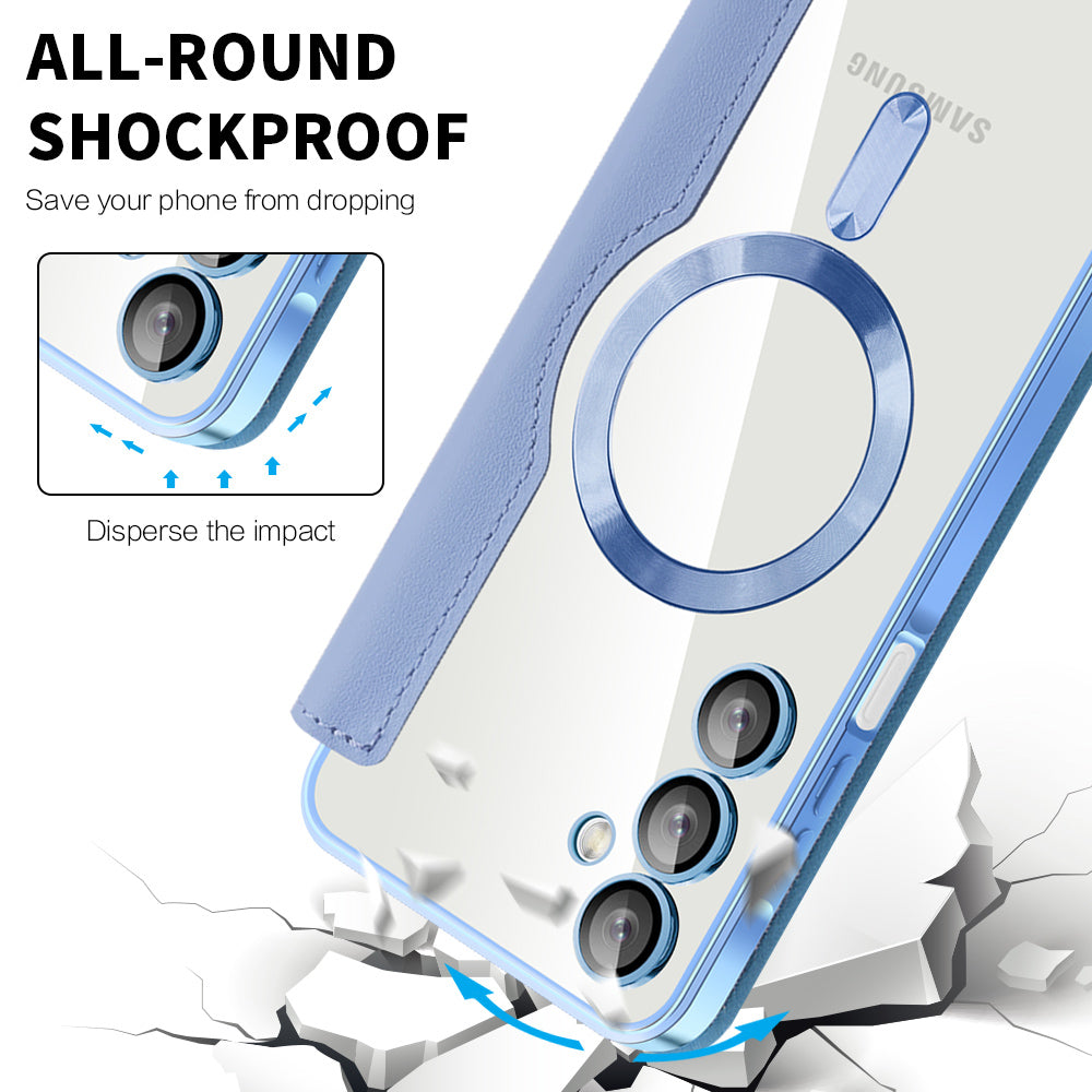 Coque MagSafe pour Samsung Galaxy A16 5G A166 / A16 4G A165, Techsuit, SmartMag Book, Bleu