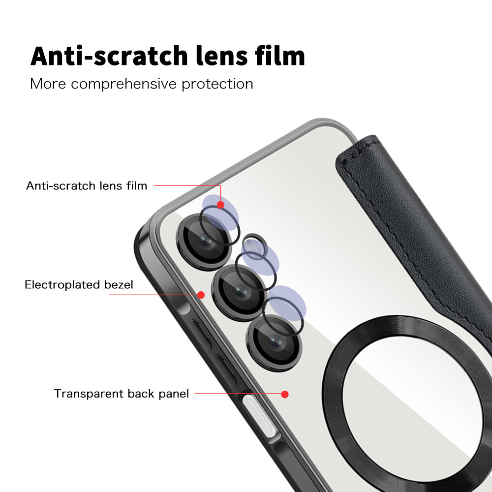 Coque MagSafe pour Samsung Galaxy A16 5G A166 / A16 4G A165, Techsuit, SmartMag Book, Noire