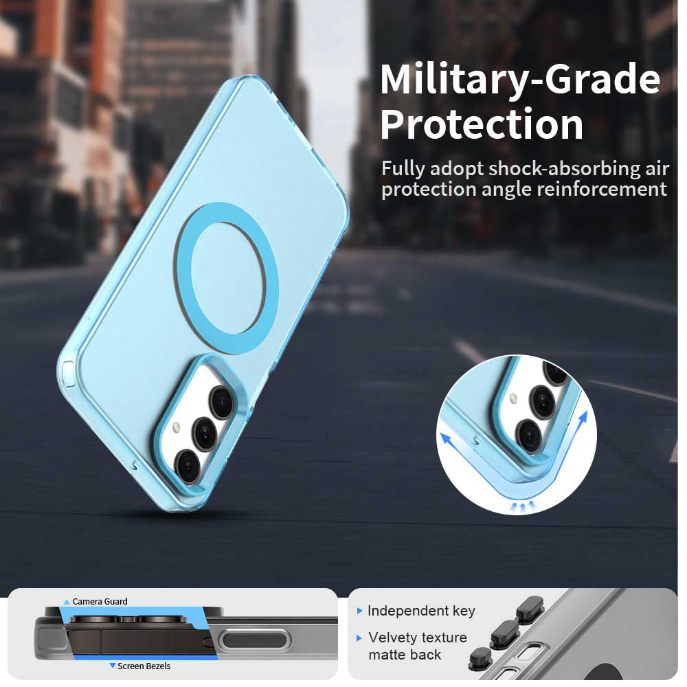 Coque MagSafe pour Samsung Galaxy A25 A256, Techsuit, CandyCase, Bleue