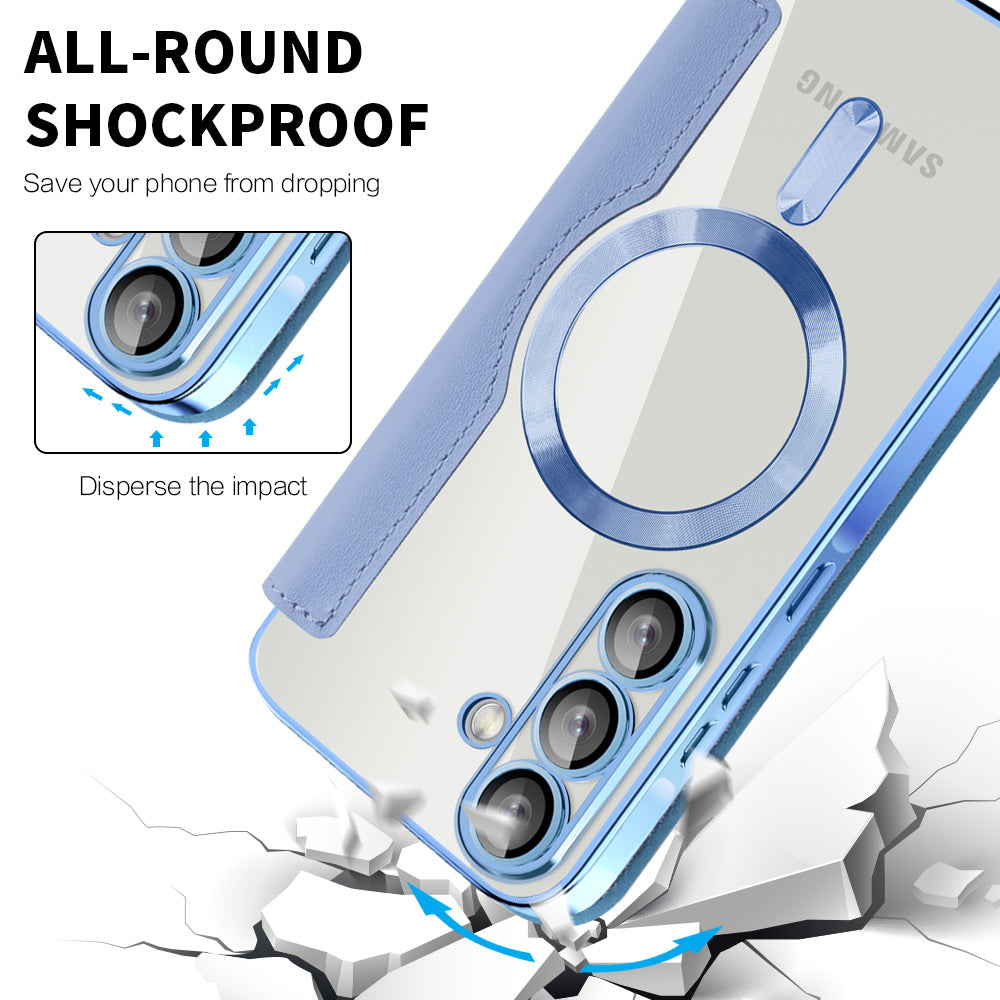 Coque MagSafe pour Samsung Galaxy A26 A266, Techsuit, SmartMag Book, Bleu