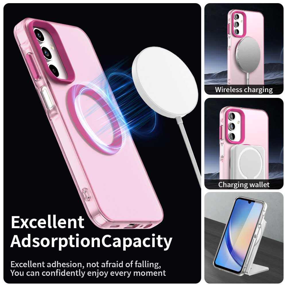 Coque MagSafe pour Samsung Galaxy A35 5G A356, Techsuit, CandyCase, Rose