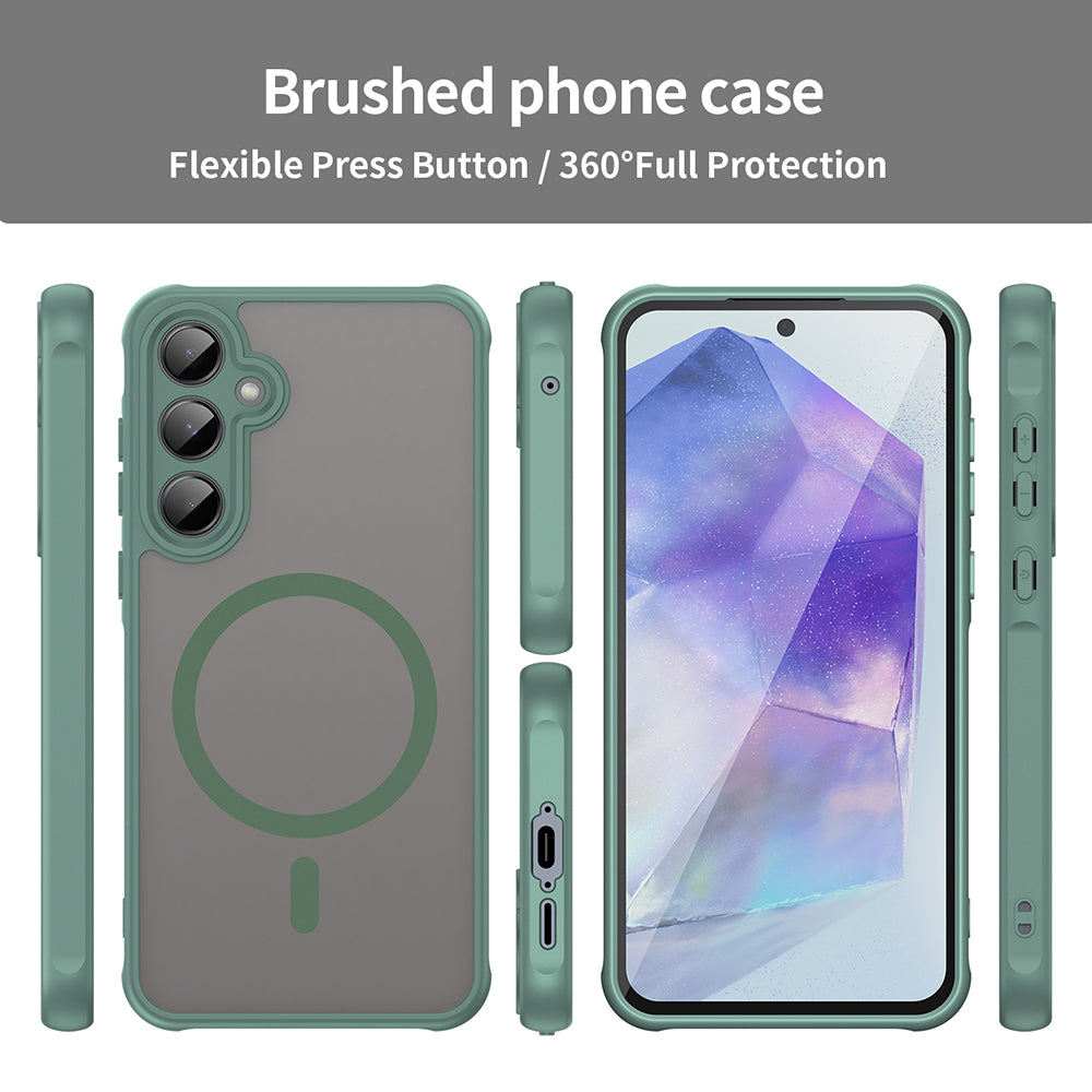 Coque MagSafe pour Samsung Galaxy A35 5G A356, Techsuit, HaloFrost II, Vert