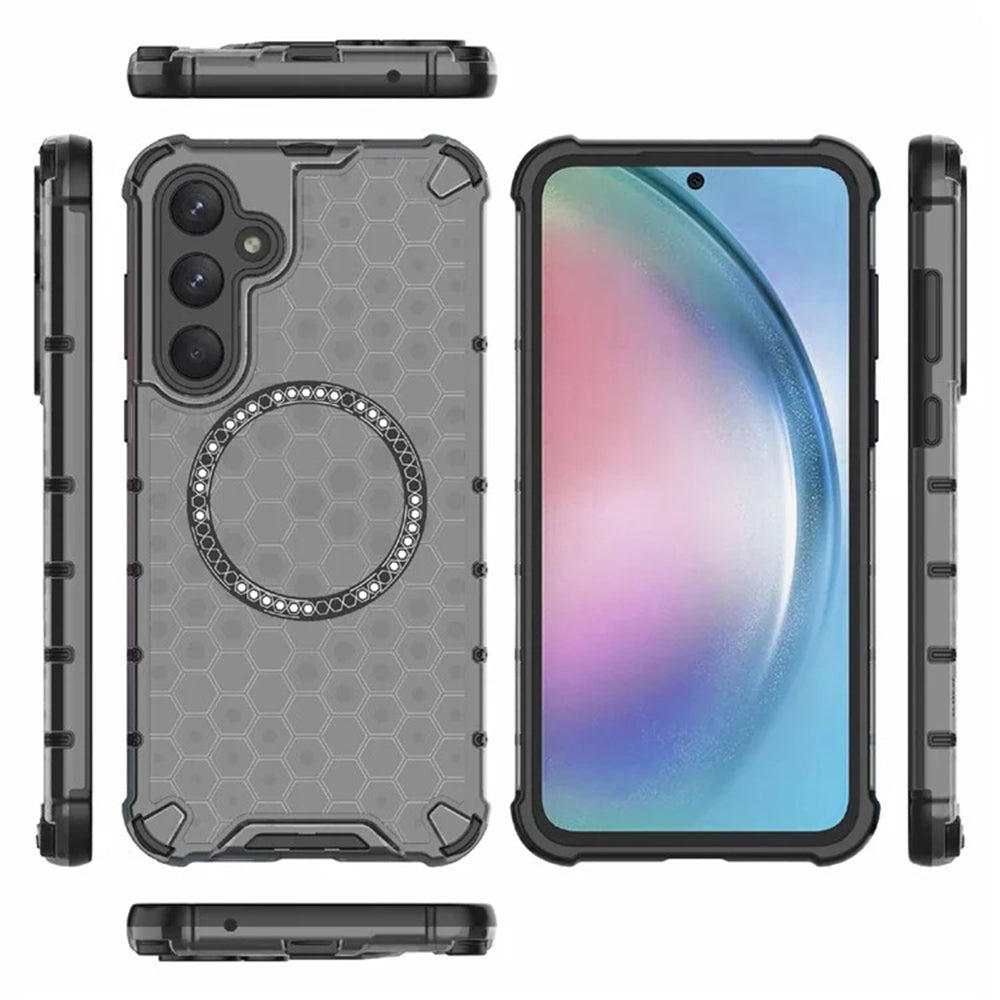 Coque MagSafe pour Samsung Galaxy A35 5G A356, Techsuit, HoneyComb Shield, Noire