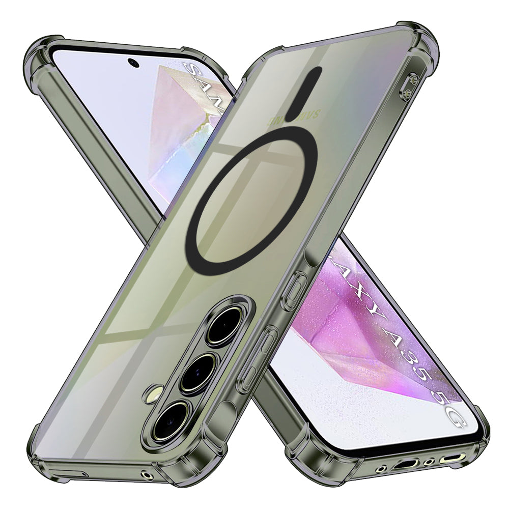 Coque MagSafe pour Samsung Galaxy A35 5G A356, Techsuit, Transparente Antichoc, Fumé