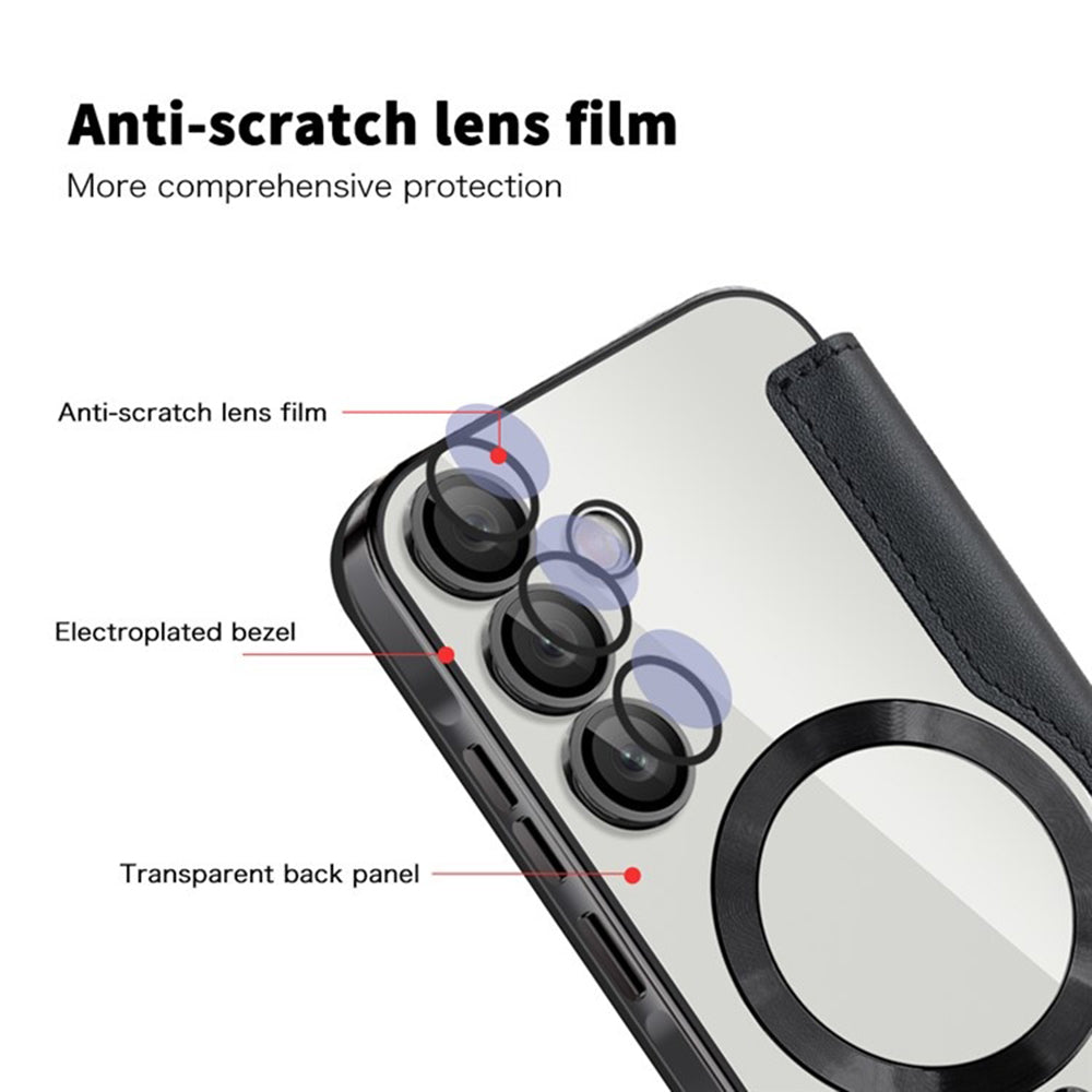 Coque MagSafe pour Samsung Galaxy A35 5G A356, Techsuit, SmartMag Book, Noire