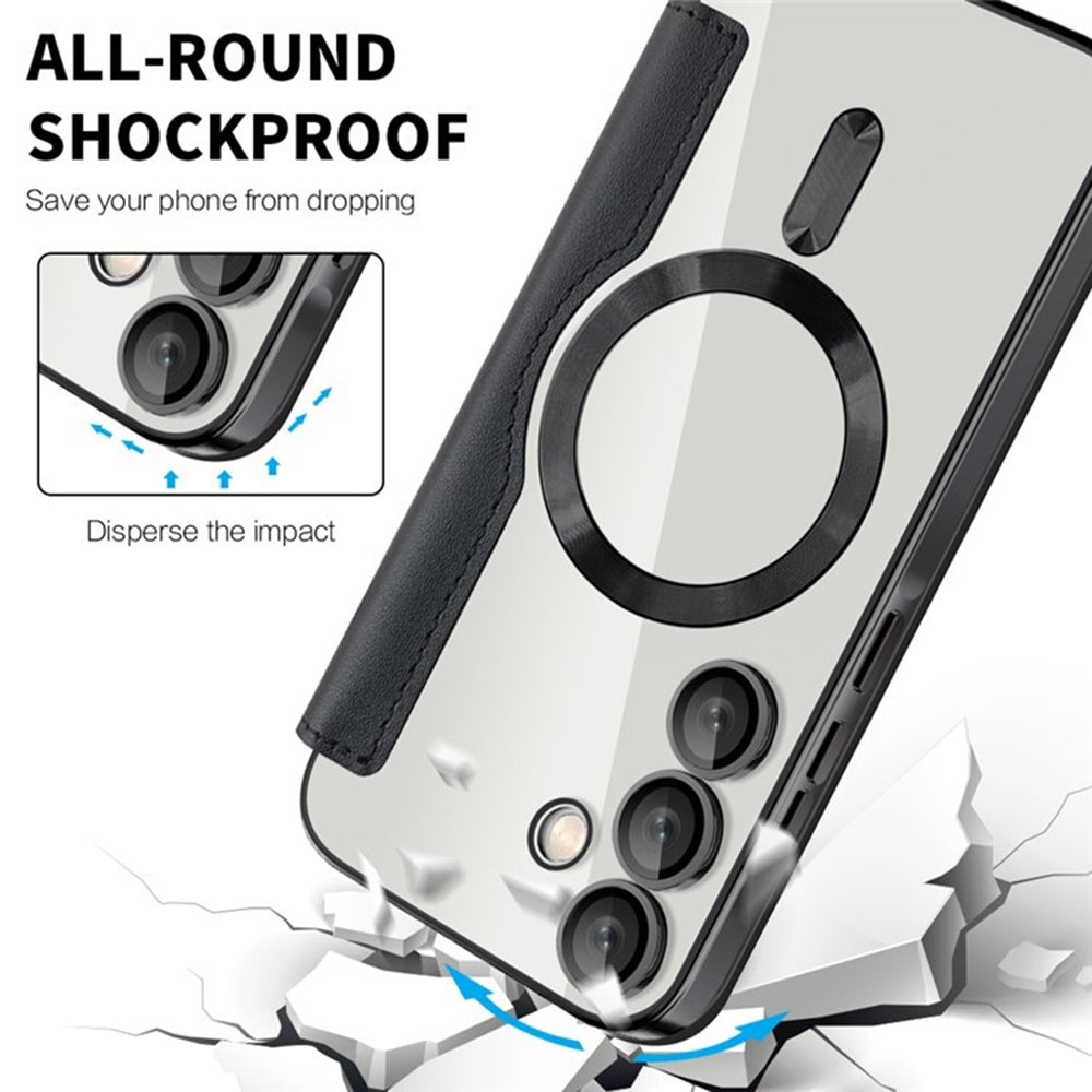 Coque MagSafe pour Samsung Galaxy A35 5G A356, Techsuit, SmartMag Book, Noire