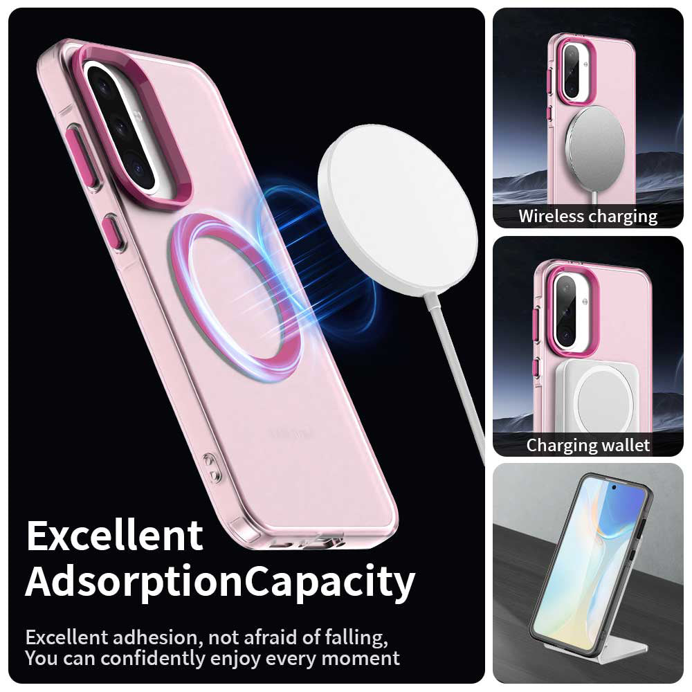 Coque MagSafe pour Samsung Galaxy A36 A366, Techsuit, CandyCase, Rose
