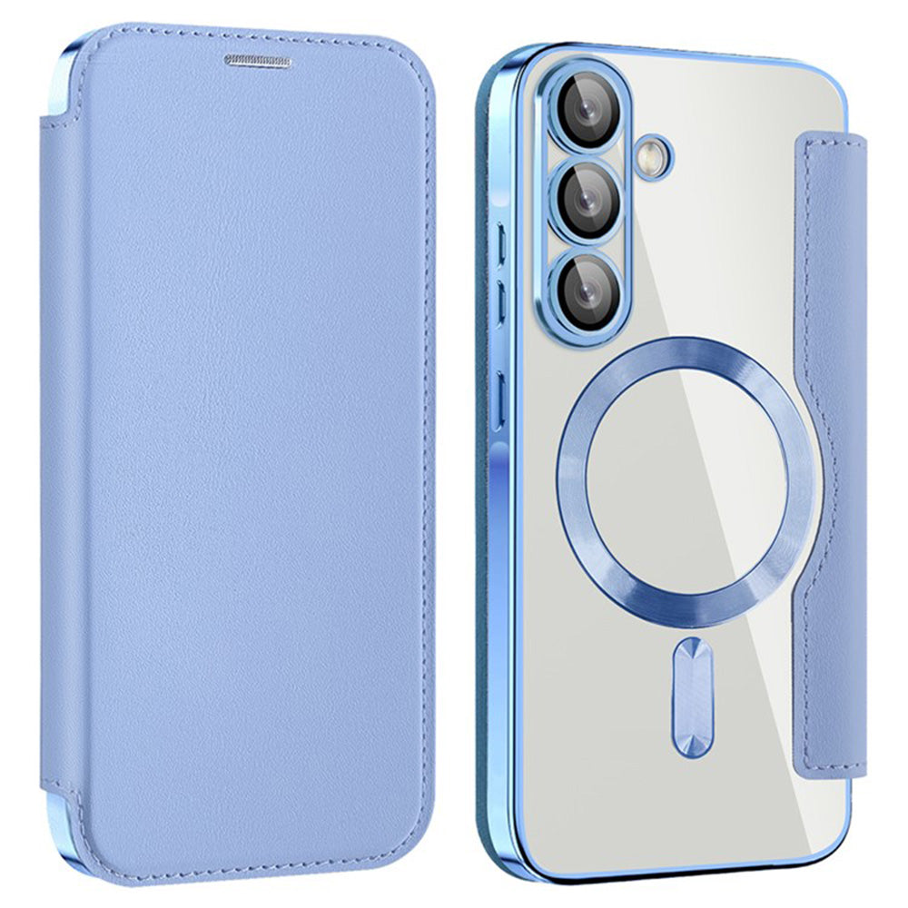 Coque MagSafe pour Samsung Galaxy A36 A366, Techsuit, SmartMag Book, Bleu