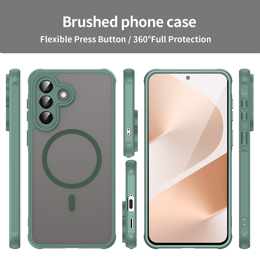 Coque MagSafe pour Samsung Galaxy A57 5G, Techsuit, HaloFrost II, Vert