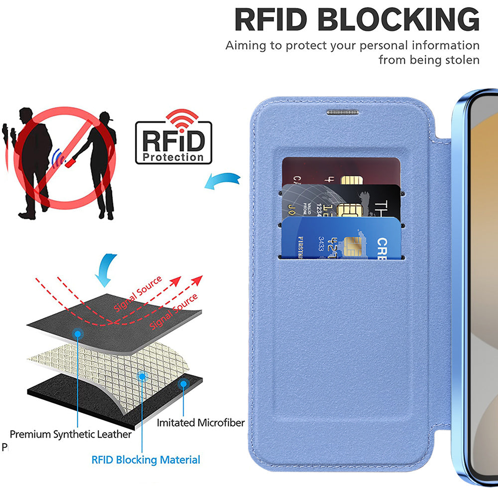 Coque MagSafe pour Samsung Galaxy S23 FE S711, Techsuit, SmartMag Book, Bleu