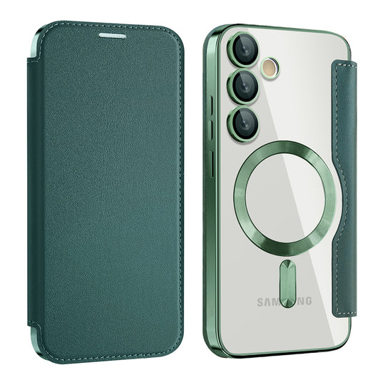 MagSafe-hoes voor Samsung Galaxy S23 FE S711, Techsuit, SmartMag Book, Groen