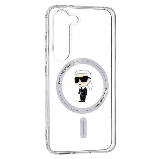 MagSafe Hülle für Samsung Galaxy S23 S911, Karl Lagerfeld, IML Ikonik Karl, Transparent