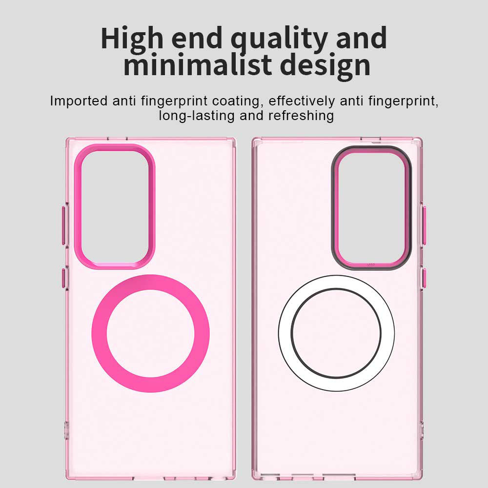 Coque MagSafe pour Samsung Galaxy S23 Ultra S918, Techsuit, CandyCase, Rose