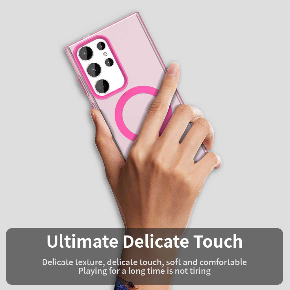 Coque MagSafe pour Samsung Galaxy S23 Ultra S918, Techsuit, CandyCase, Rose