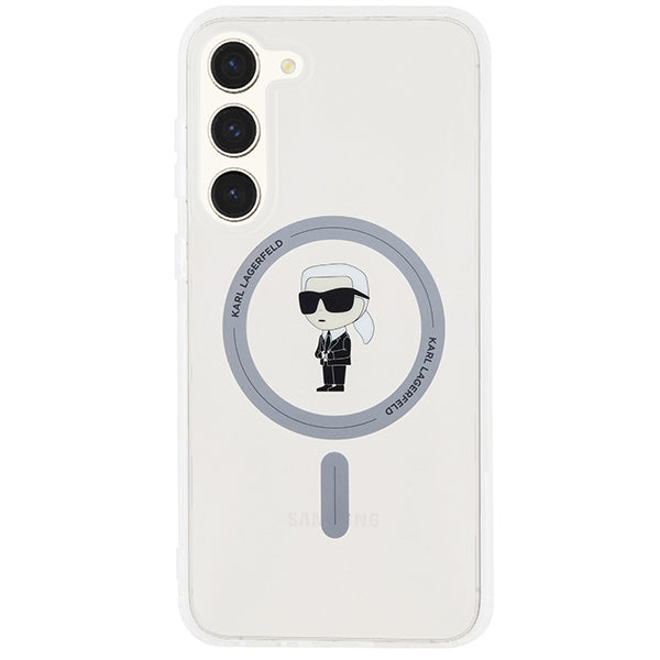 MagSafe hoesje voor Samsung Galaxy S24+ S926, Karl Lagerfeld, IML Ikonik Karl, Transparant