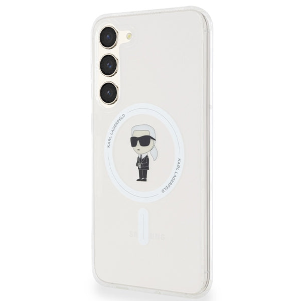 MagSafe hoesje voor Samsung Galaxy S24+ S926, Karl Lagerfeld, IML Ikonik Karl, Transparant