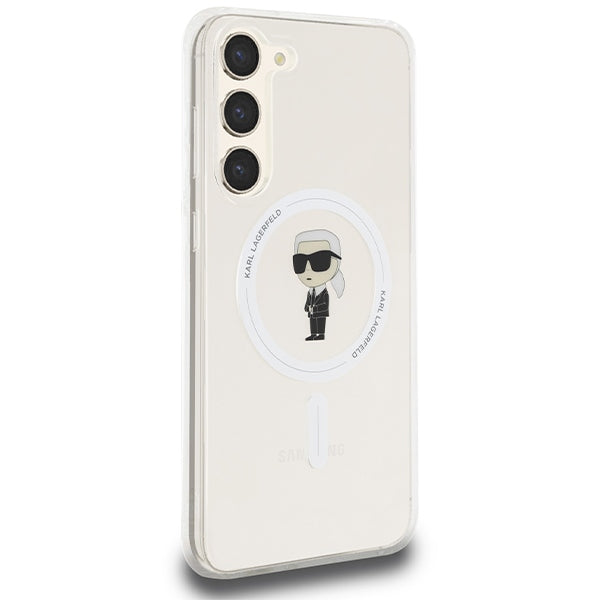 MagSafe hoesje voor Samsung Galaxy S24+ S926, Karl Lagerfeld, IML Ikonik Karl, Transparant