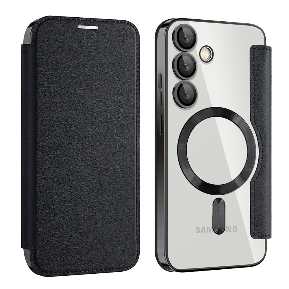 Coque MagSafe pour Samsung Galaxy S24+ S926, Techsuit, SmartMag Book, Noire