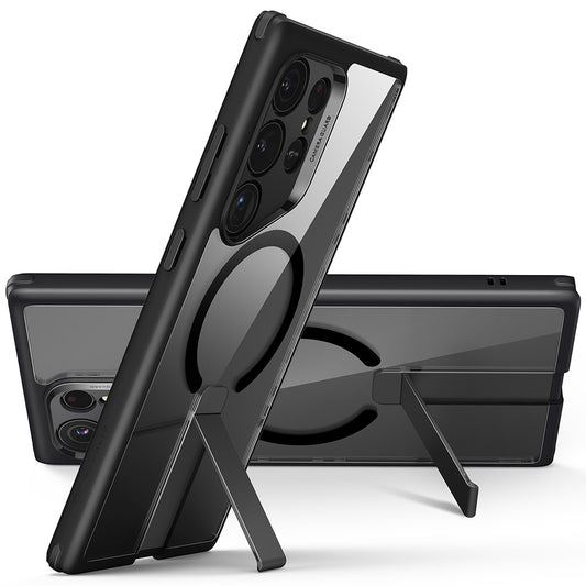 MagSafe hoes voor Samsung Galaxy S24 Ultra S928, ESR, Boost Flickstand, Transparant Zwart