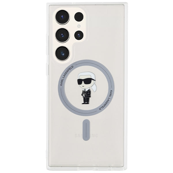 MagSafe Hülle für Samsung Galaxy S24 Ultra S928, Karl Lagerfeld, IML Ikonik Karl, Transparent
