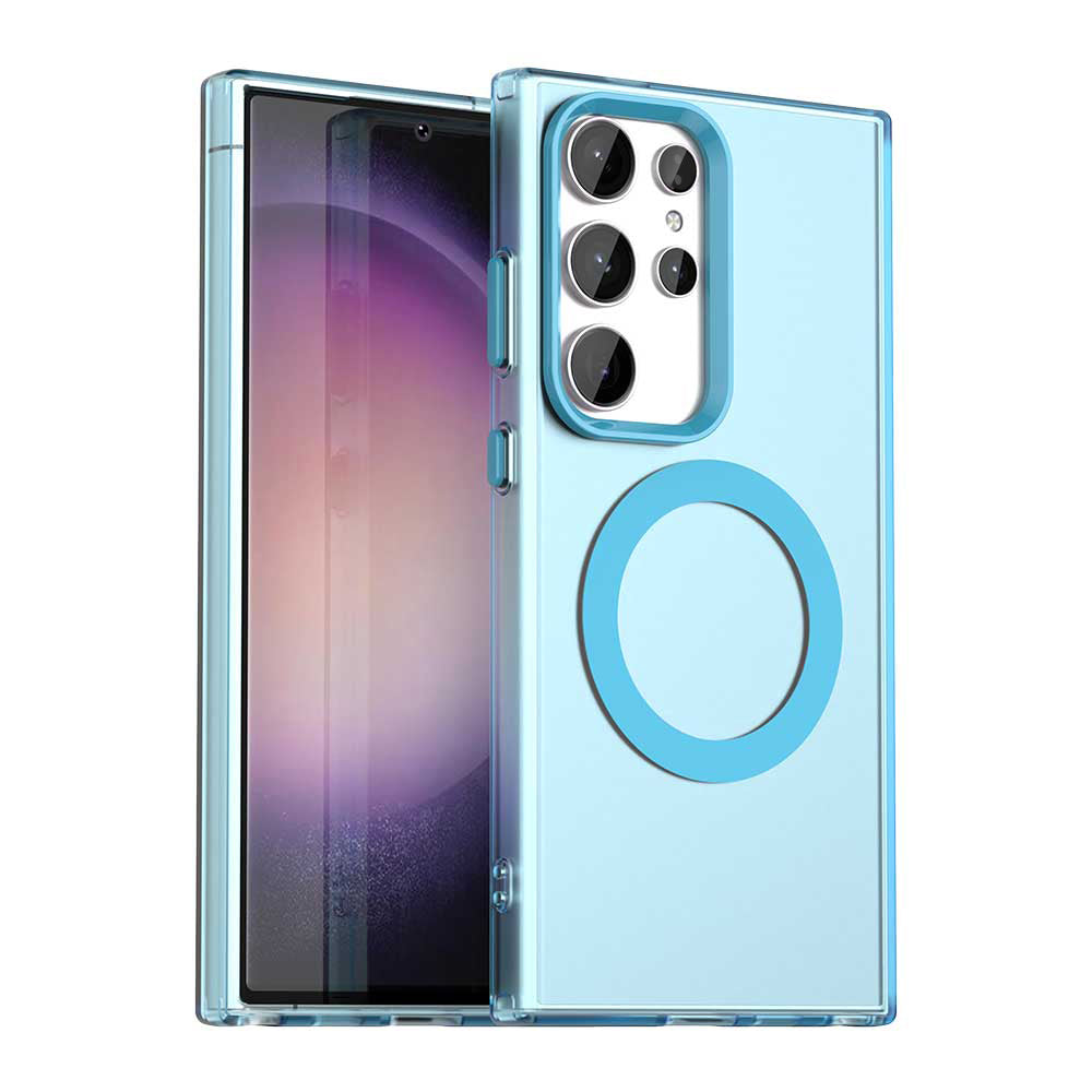 Coque MagSafe pour Samsung Galaxy S24 Ultra S928, Techsuit, CandyCase, Bleue