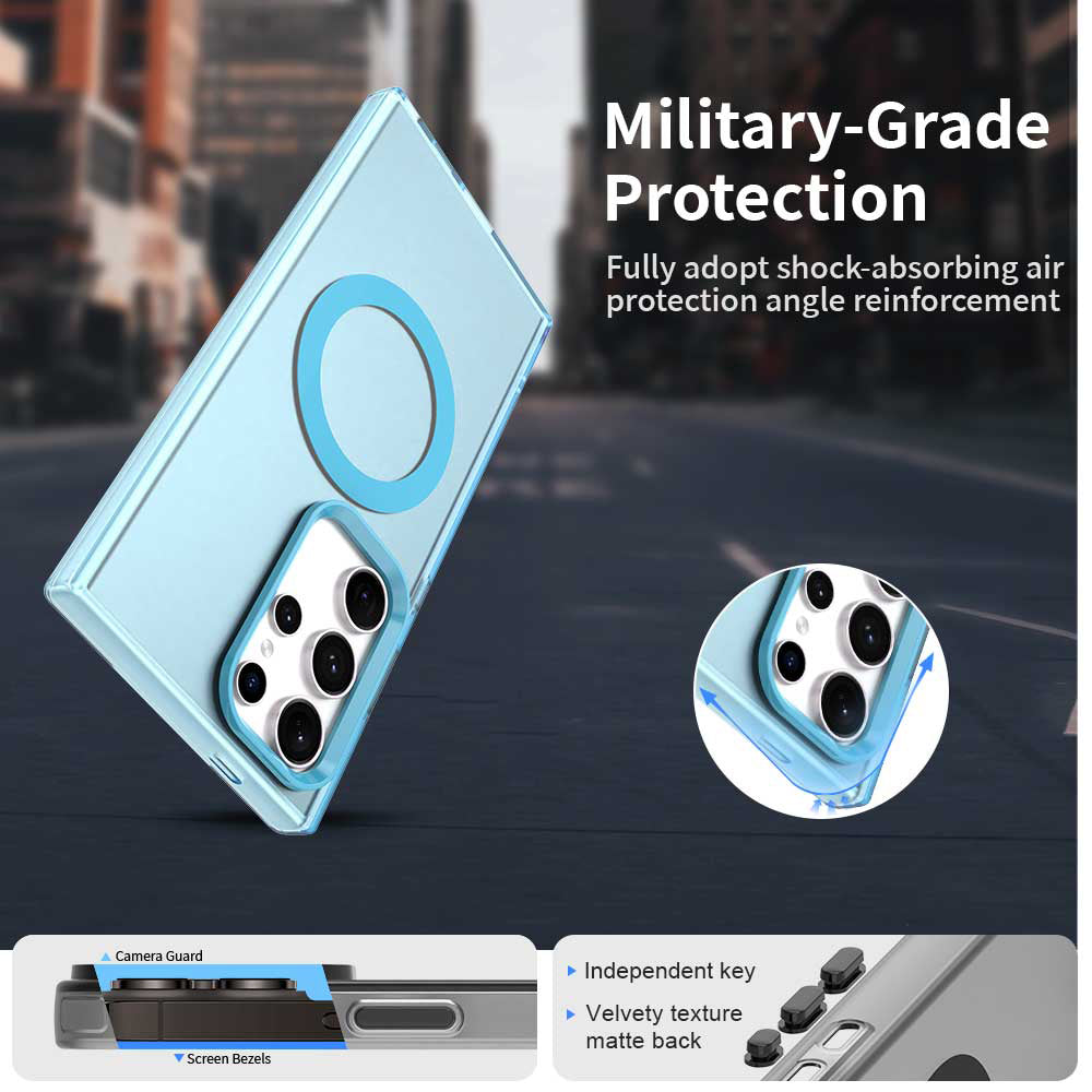 Coque MagSafe pour Samsung Galaxy S24 Ultra S928, Techsuit, CandyCase, Bleue