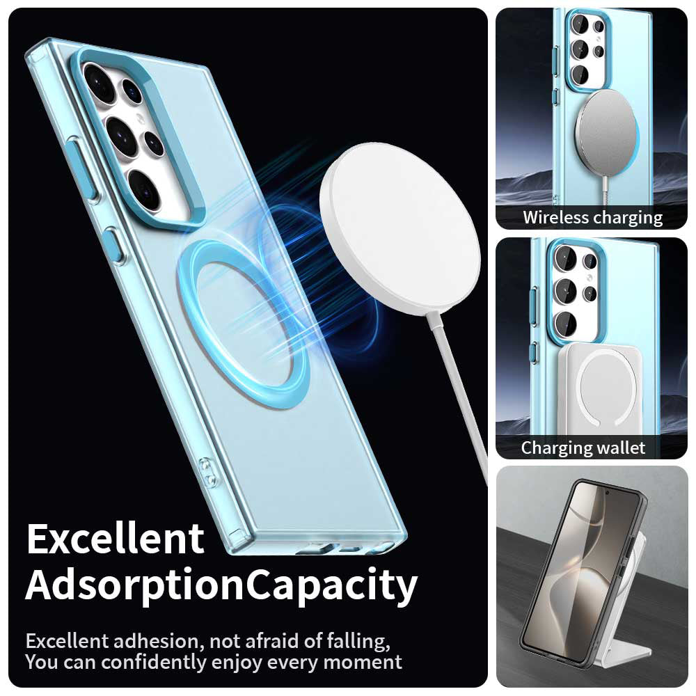 Coque MagSafe pour Samsung Galaxy S24 Ultra S928, Techsuit, CandyCase, Bleue