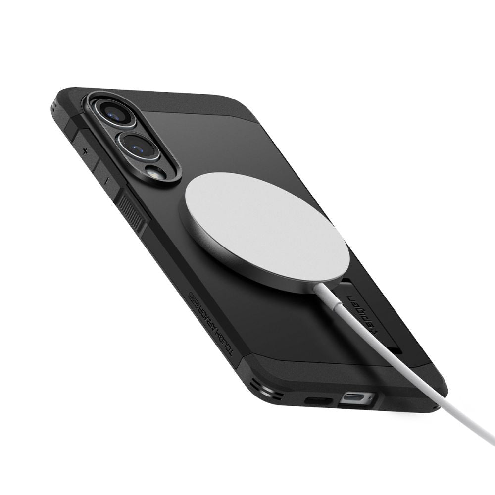 MagSafe hoesje voor Samsung Galaxy S25 Edge S937, Spigen, Tough Armor, Zwart ACS09422
