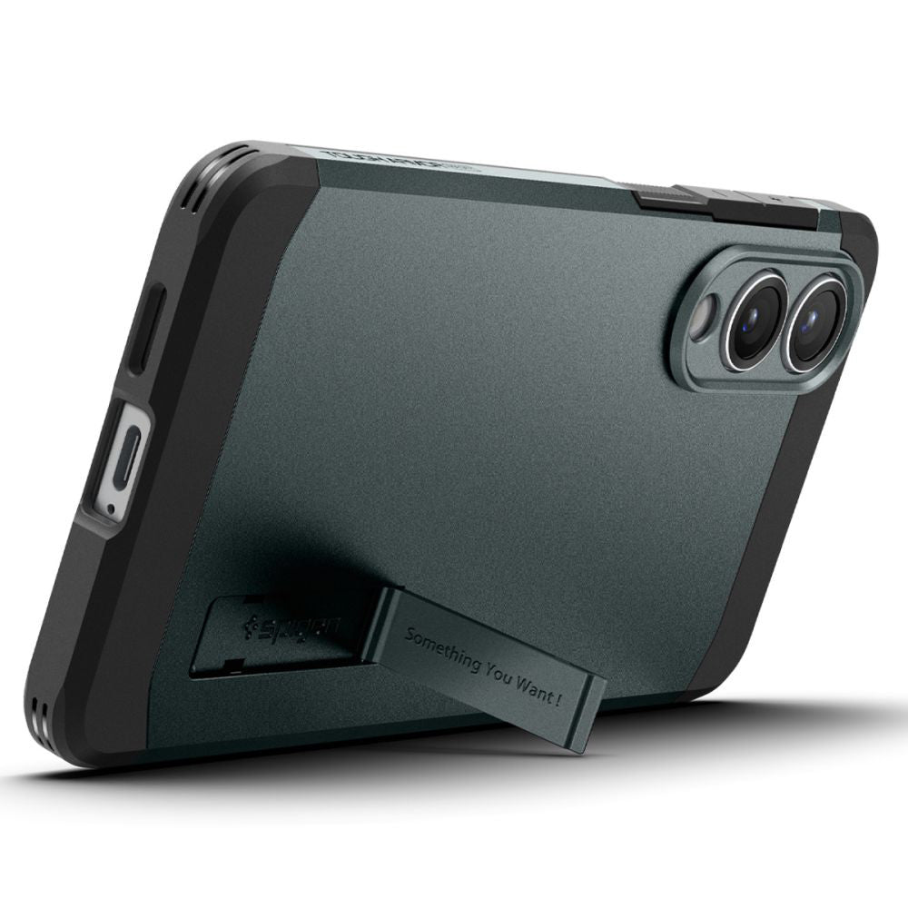 Coque MagSafe pour Samsung Galaxy S25 Edge S937, Spigen, Tough Armor, Vert ACS09424