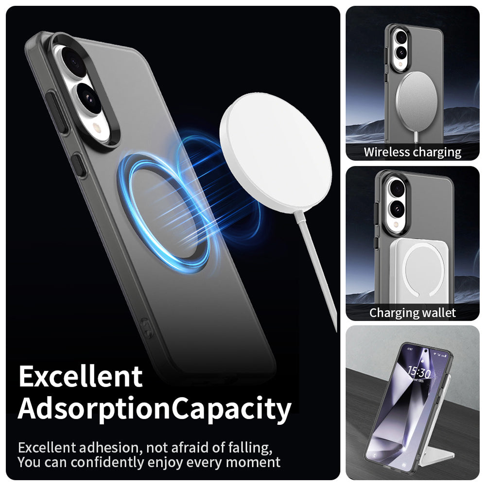 Coque MagSafe pour Samsung Galaxy S25 Edge S937, Techsuit, CandyCase, Noire