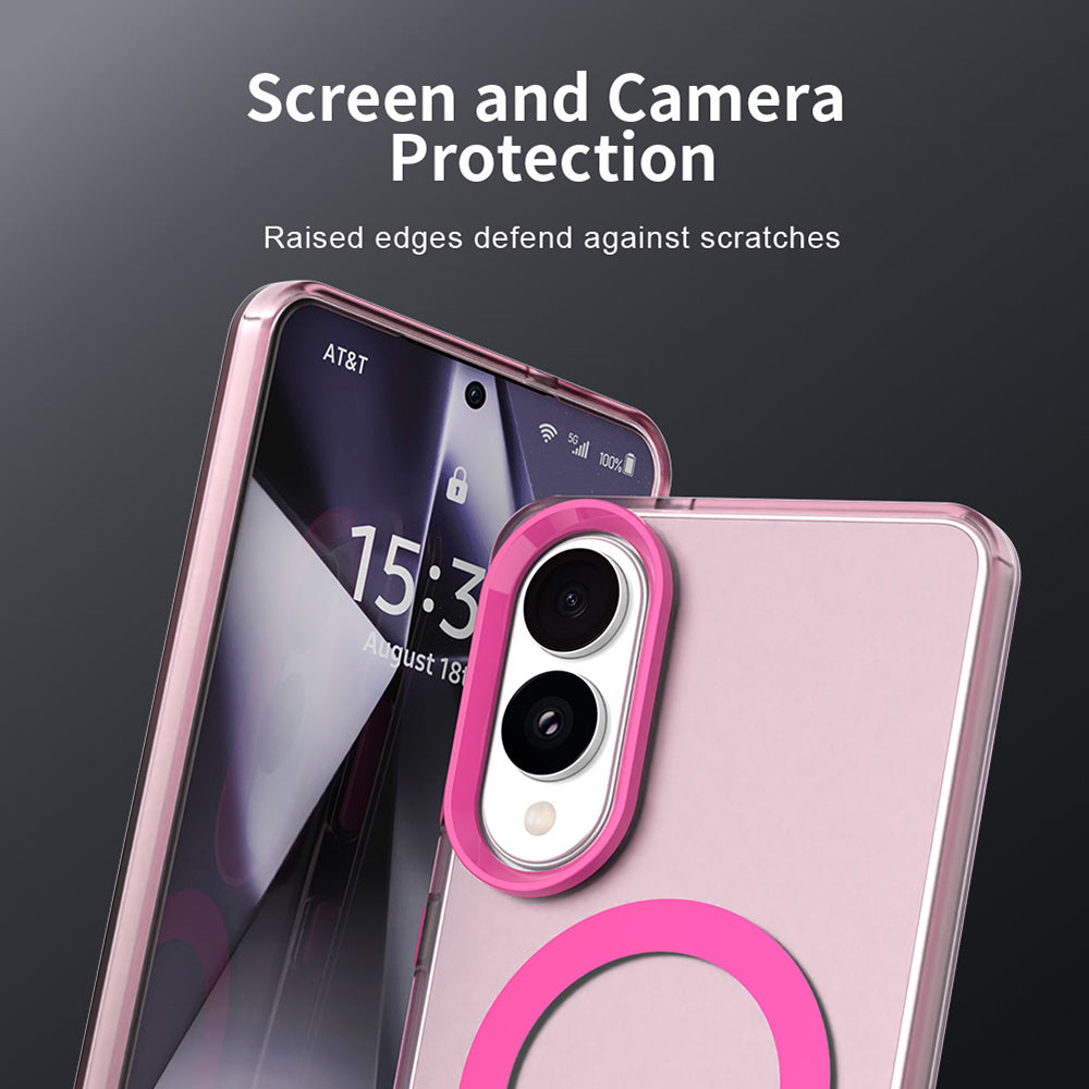 Coque MagSafe pour Samsung Galaxy S25 Edge S937, Techsuit, CandyCase, Rose