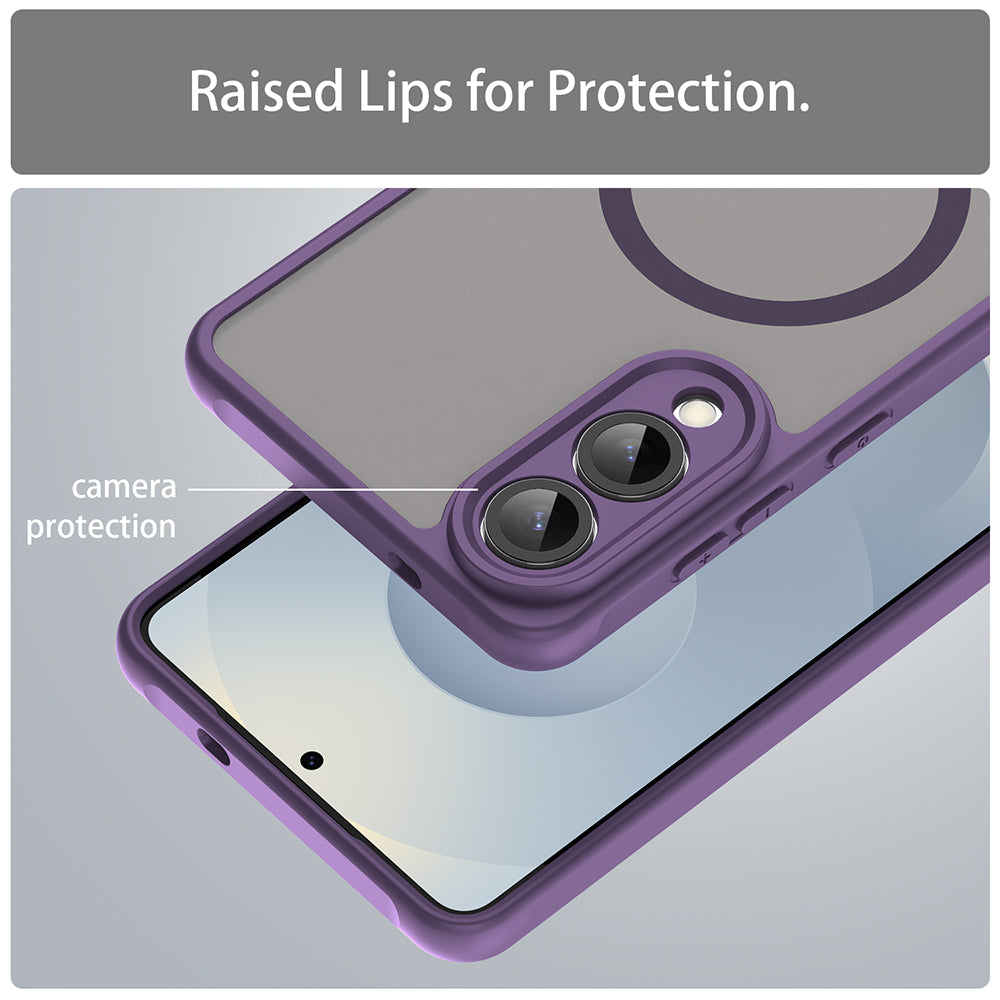 Coque MagSafe pour Samsung Galaxy S25 Edge S937, Techsuit, HaloFrost II, Violet