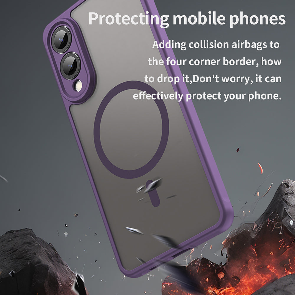 Coque MagSafe pour Samsung Galaxy S25 Edge S937, Techsuit, HaloFrost II, Violet