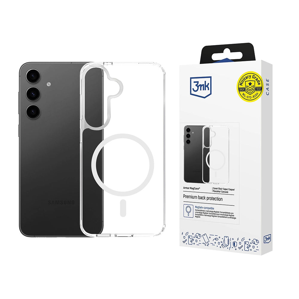 Étui MagSafe pour Samsung Galaxy S25 FE, 3MK, Armor MagCase, Transparent