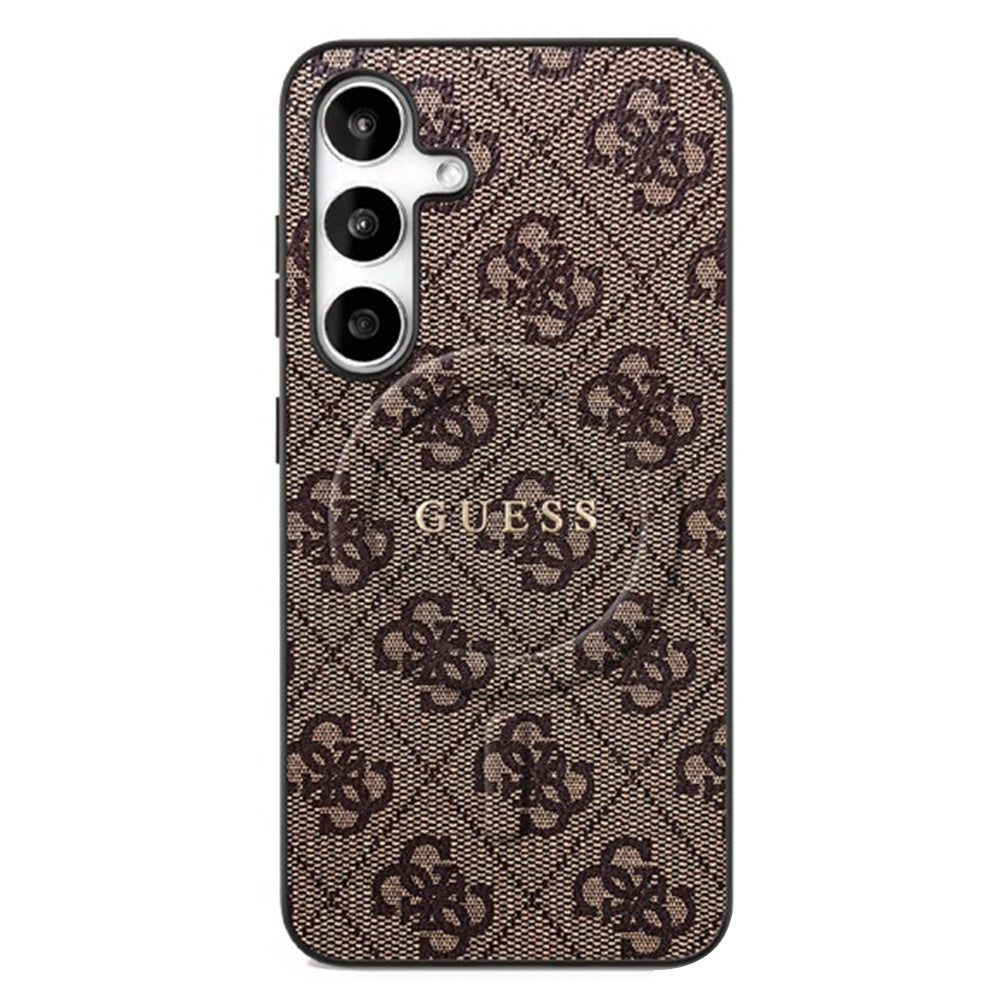 MagSafe hoesje voor Samsung Galaxy S25 FE, Guess, 4G Ring Classic Logo, Bruin