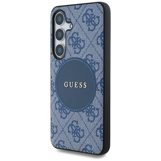 Étui MagSafe pour Samsung Galaxy S25+ S936, Guess, logo classique 4G Circle, Bleu