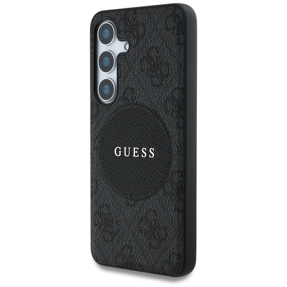 Étui MagSafe pour Samsung Galaxy S25+ S936, Guess, 4G Circle Classic Logo, Noir