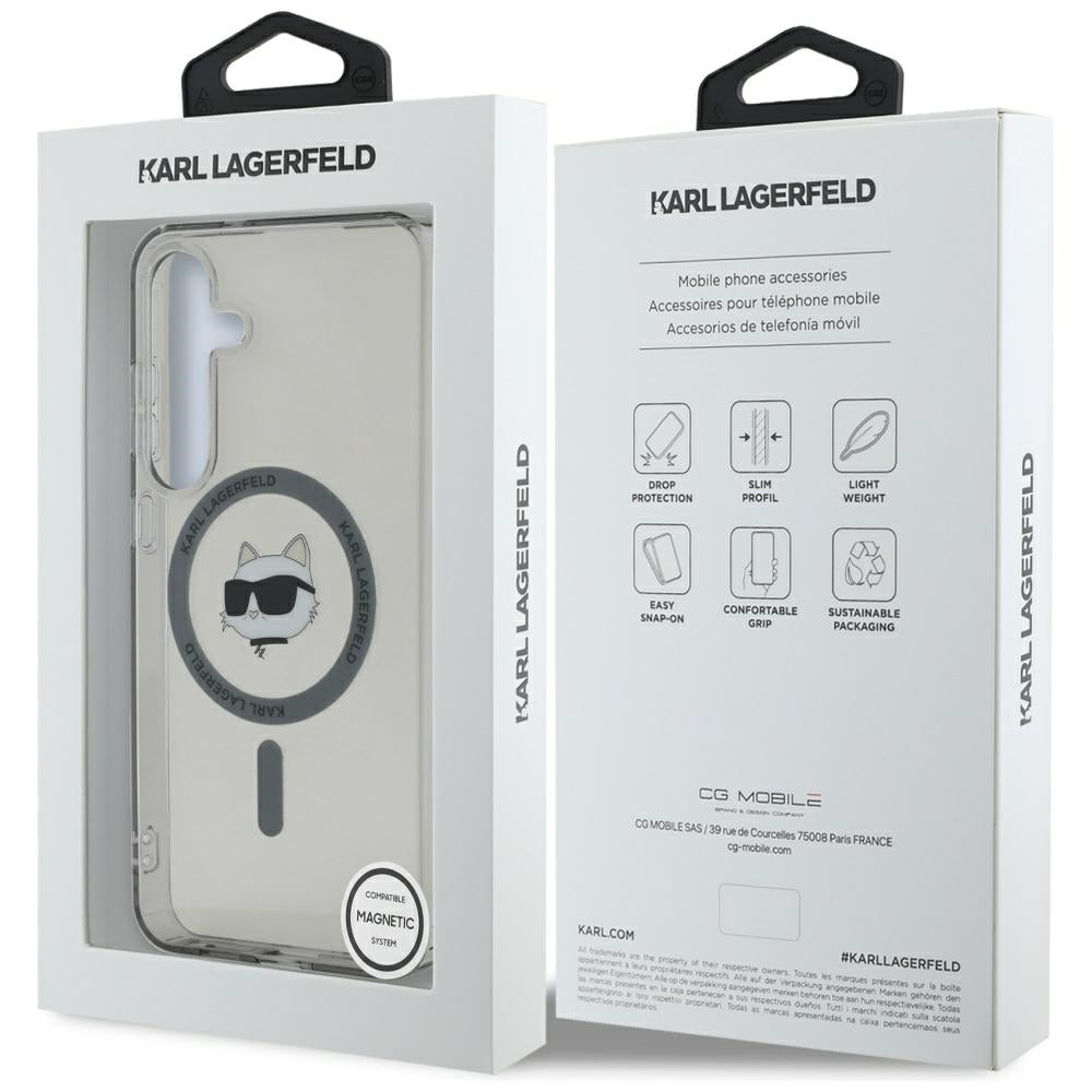 MagSafe hoesje voor Samsung Galaxy S25+ S936, Karl Lagerfeld, IML Choupette's Head, Zwart