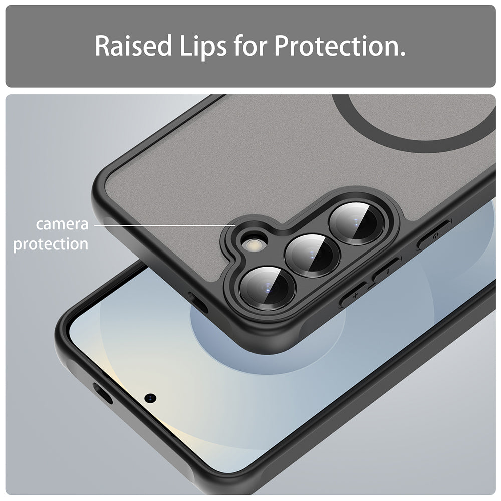 Coque MagSafe pour Samsung Galaxy S25+ S936, Techsuit, HaloFrost II, Noire