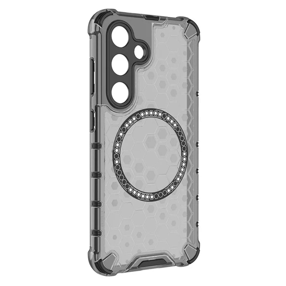 Coque MagSafe pour Samsung Galaxy S25+ S936, Techsuit, HoneyComb Shield, Noire
