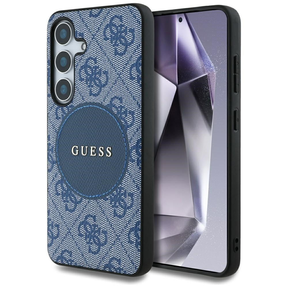 MagSafe hoesje voor Samsung Galaxy S25 S931, Guess, 4G Circle Classic Logo, Blauw