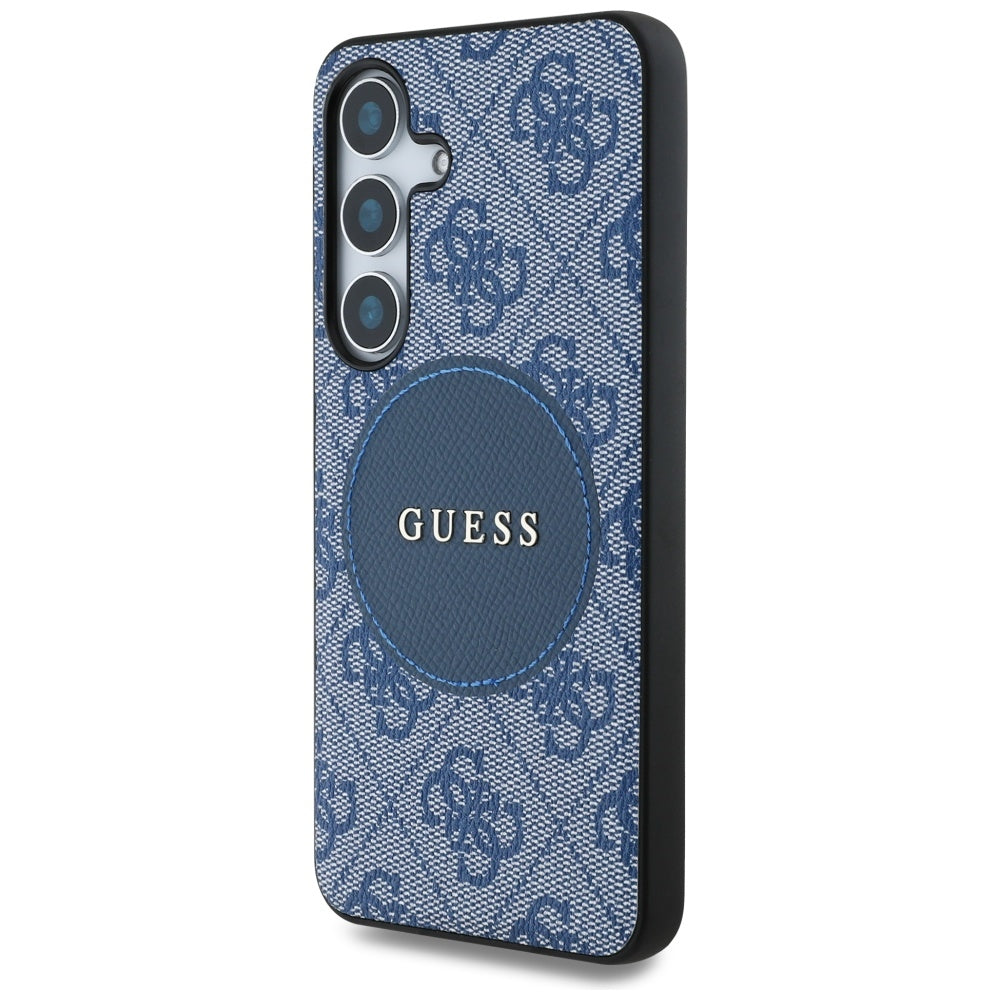 MagSafe hoesje voor Samsung Galaxy S25 S931, Guess, 4G Circle Classic Logo, Blauw
