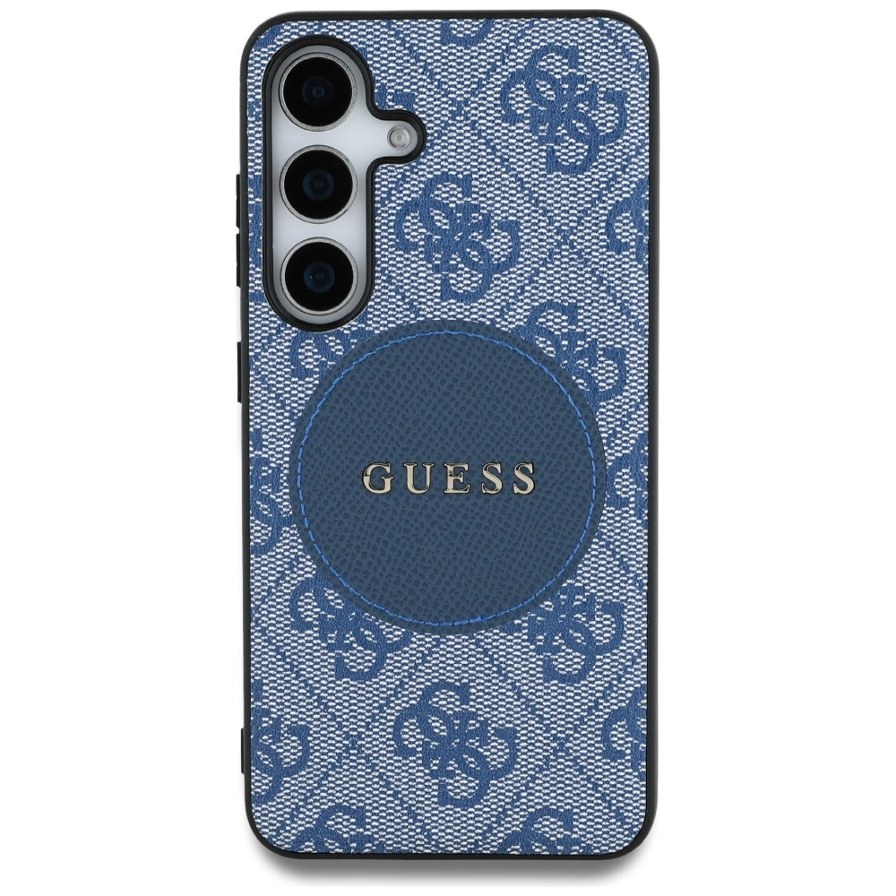 MagSafe hoesje voor Samsung Galaxy S25 S931, Guess, 4G Circle Classic Logo, Blauw